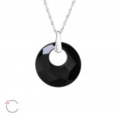 Lantisor din argint cu pandantiv cristal negru DiAmanti DIA31792-Black